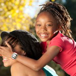 Mother and Daughter Piggy Back Ride GPS Tracking Watch